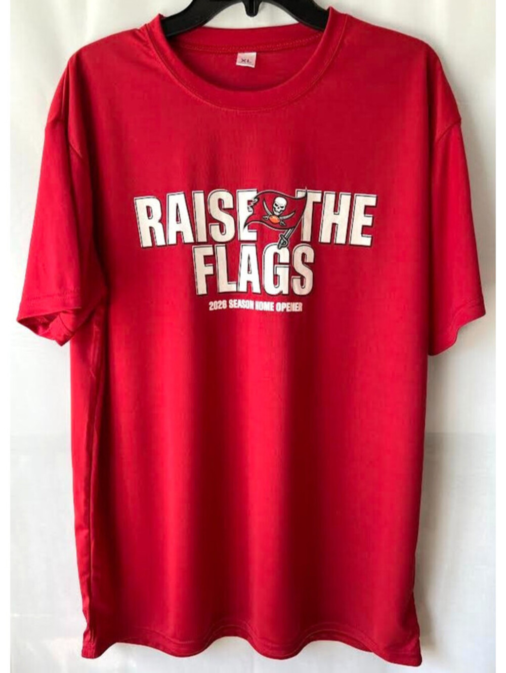 Tampa Bay Buccaneers T-Shirt, Size XL, 2026 Season Home Opener "Raise The Flags"